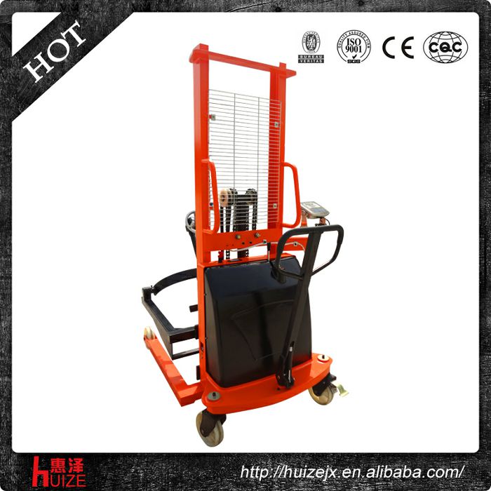 半電動稱重油桶車（夾鐵桶，手搖翻轉(zhuǎn)倒料）