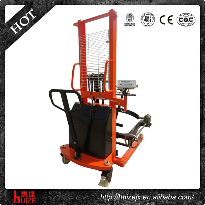 半電動(dòng)稱重油桶車（夾鐵桶，手搖翻轉(zhuǎn)倒料）4